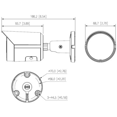 Caméra IP Bullet 4MP WizSense, Focale fixe 2.8mm, Dual 30m, Full Color, Micro