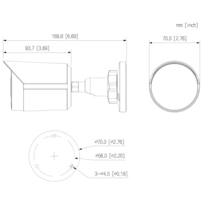 Caméra IP Bullet 6MP WizSense, Focale fixe 2.8mm, Dual 30m, Full Color, Micro