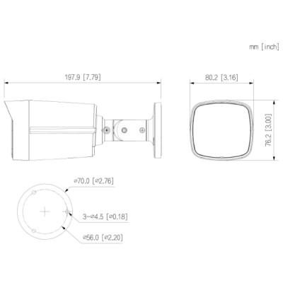 Caméra IP Bullet 4MP WizColor, Focale fixe 2.8mm, LED Blanche 50m, Micro