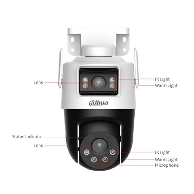 Caméra WIFI double PT 50m/40m + Fixe 30m/20m, 5MP, Micro et HP