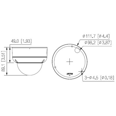 Caméra IP Dôme 8MP WizSense Starlight, Focale fixe 2.8mm, IR 30m, Micro