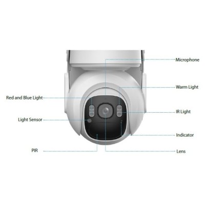 Caméra PT 4MP 360° 4G, Dual 30m, batterie intégrée + panneau solaire