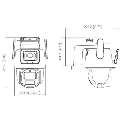 Caméra IP 30m + PT 3MP 50m 6x hybride WizColor 4G solaire