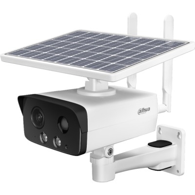 Caméra IP Bullet focale fixe 3.6mm 4MP IR50m Starlight 4G micro et HP avec panneau solaire et batterie intégrée