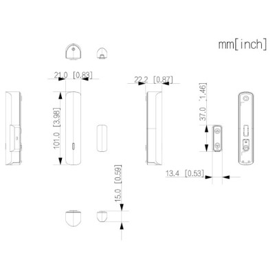 Détecteur de porte sans fil small noir