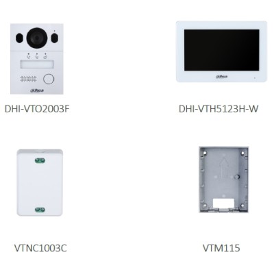 KIT Visiophone – Station extérieure 2 fils IP et moniteur intérieur 7″ hybride