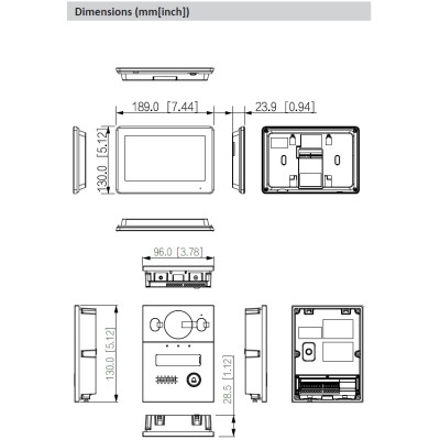KIT Visiophone – Station extérieure 2 fils IP et moniteur intérieur 7″ hybride