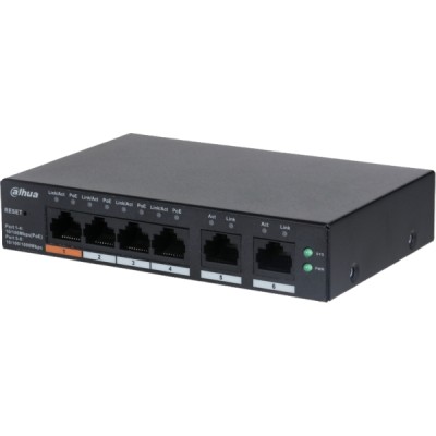 Switch 4 ports PoE 100Mbps + 2 ports Ethernet Gigabit – 60W – Cloud manageable