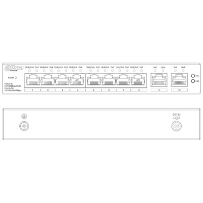 Switch 8 ports PoE 100Mbps + 2 ports Ethernet Gigabit – 60W – Cloud manageable