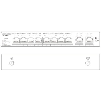 Switch 8 ports PoE Gigabit + 2 ports Ethernet Gigabit – 110W – Cloud manageable