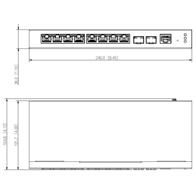 Switch 8 ports PoE Gigabit + 2 ports optiques Gigabit – manageable
