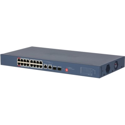 Switch 16 PoE 100Mbps + 2 ports Ethernet Gigabit + 2 ports optique – 240W – Cloud manageable – rackable