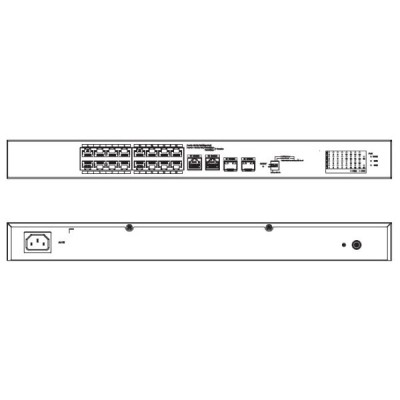 Switch 16 PoE 100Mbps + 2 ports Ethernet Gigabit + 2 ports optique – 240W – Cloud manageable – rackable
