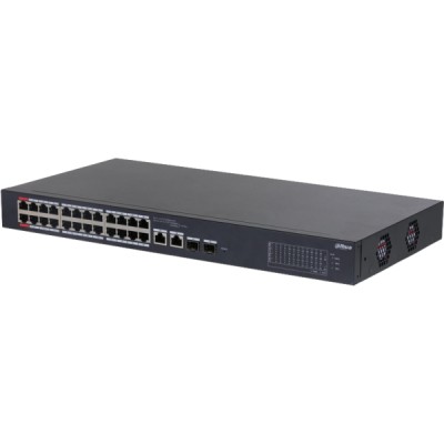 Switch 24 PoE 100Mbps + 2 ports Ethernet Gigabit + 2 ports optique – 240W – Cloud manageable – rackable