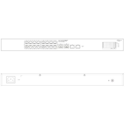 Switch 16 PoE Gigabit + 2 ports Ethernet Gigabit + 2 ports optique – 240W – Cloud manageable – rackable