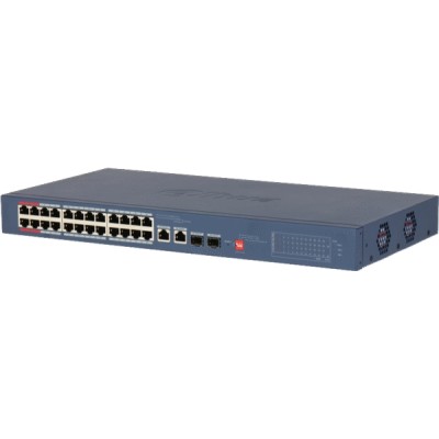 Switch 24 PoE 100Mbps + 2 ports Ethernet Gigabit + 2 ports optique – 375W – Cloud manageable – rackable