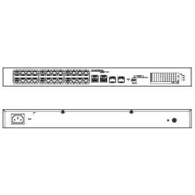 Switch 24 PoE 100Mbps + 2 ports Ethernet Gigabit + 2 ports optique – 375W – Cloud manageable – rackable