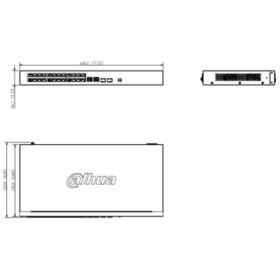 Switch 24 PoE 100Mbps + 2 ports Ethernet Gigabit + 2 ports optique – 375W – Cloud manageable – rackable