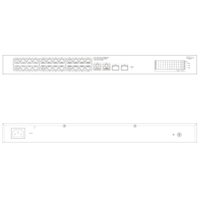 Switch 24 PoE Gigabit + 2 ports Ethernet Gigabit + 2 ports optique – 375W – Cloud manageable – rackable