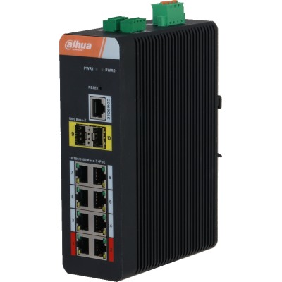 Switch industriel 8 ports PoE Gigabit + 2 ports optique  – manageable