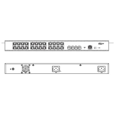 Switch d’agrégation L2+ 24 ports Ethernet Gigabit + 4 ports optique 10 Gigabit – Cloud manageable – rackable