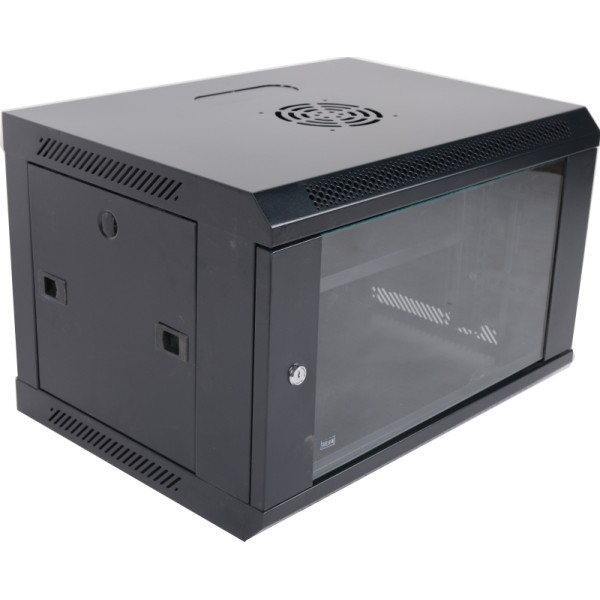 Coffret réseau mural 19″ 9U 600×600 – Ventilateur intégré (baie informatique)