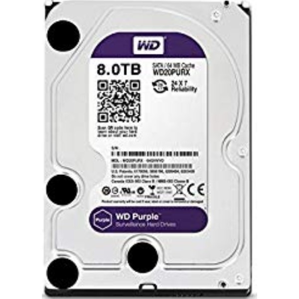 Disque dur 8TB WD Purple 3.5″ spécial vidéosurveillance HDD WD82PURX