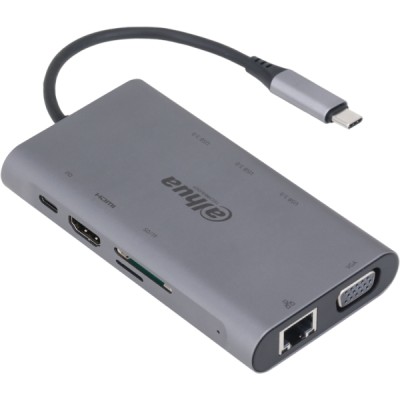 Station d’accueil 9 en 1 USB 3.1 Type-C vers 3x USB 3.0 + HDMI + RJ45 + VGA + SD/TF
