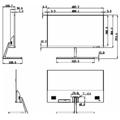 Moniteur informatique LCD 22″ FHD 100Hz – HP intégrés