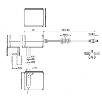 Adaptateur d’alimentation 12V 2A 5.5×2.1mm
