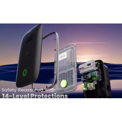 Chargeur véhicule électrique avec écran LCD monophasé 7kW RFID-Wifi-Bluetooth-ethernet