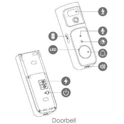 Sonnette vidéo DOORBELL 3 KIT 4MP avec batterie intégrée + carillon