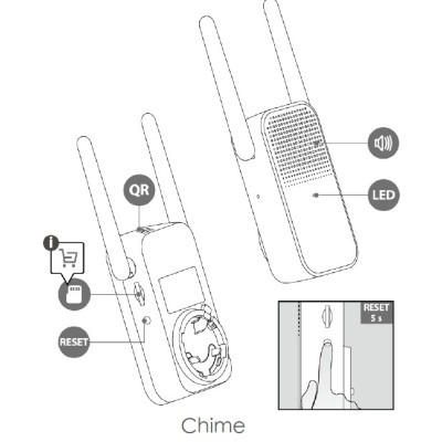Sonnette vidéo DOORBELL 3 KIT 4MP avec batterie intégrée + carillon