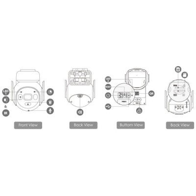 Caméra AOV PT 5MP 4G WIFI IR25m Batterie intégrée + panneau solaire