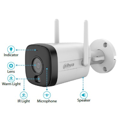 Caméra IP Bullet 3MP WIFI, Focale fixe 2.8mm, Dual 30m, Micro et HP