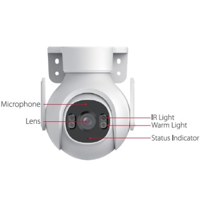 Caméra PT 5MP dissuasion active couleur 30m WIFI – Micro et HP